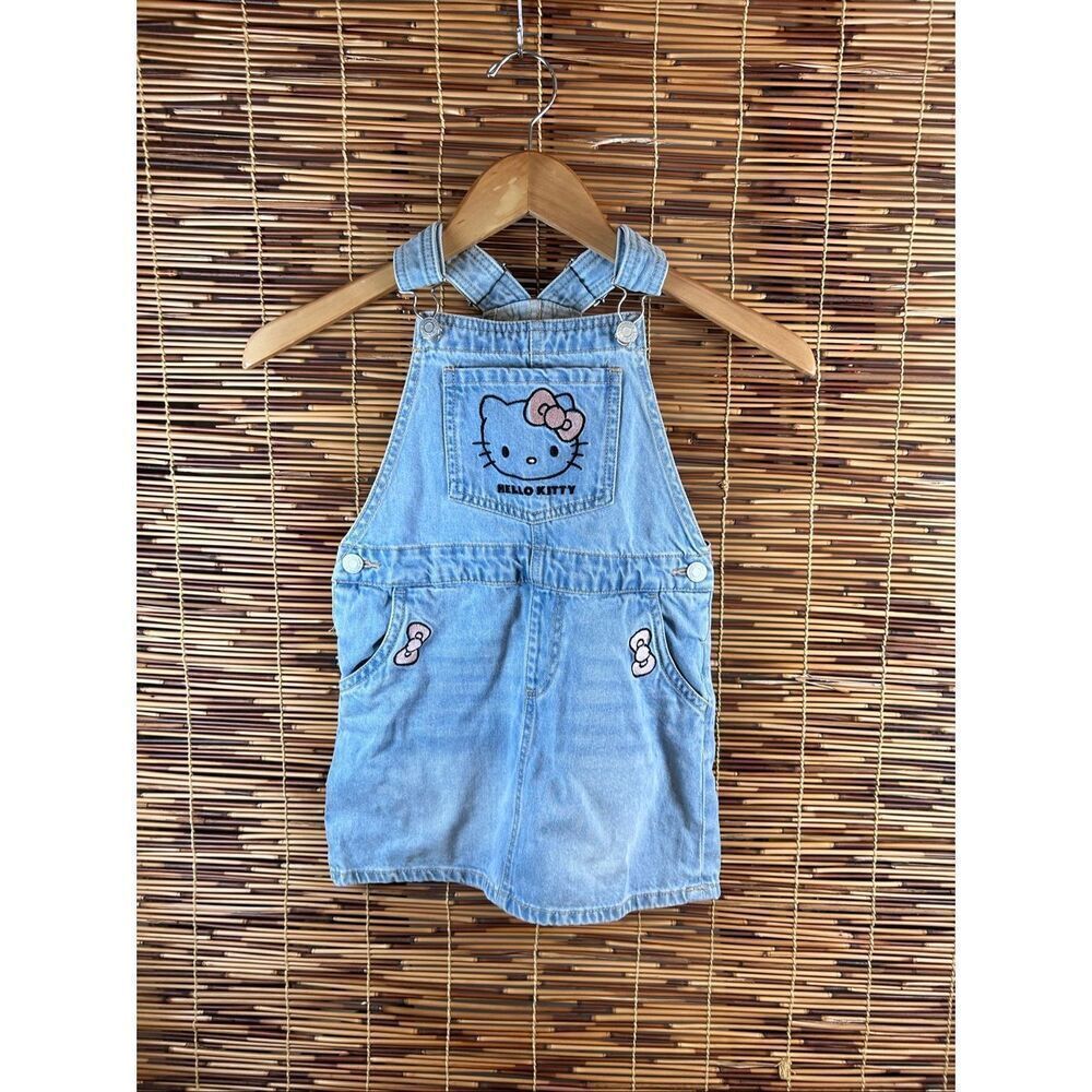 Hello Kitty Sanrio Size 6 Denim Jean Bibs Shorts Overalls